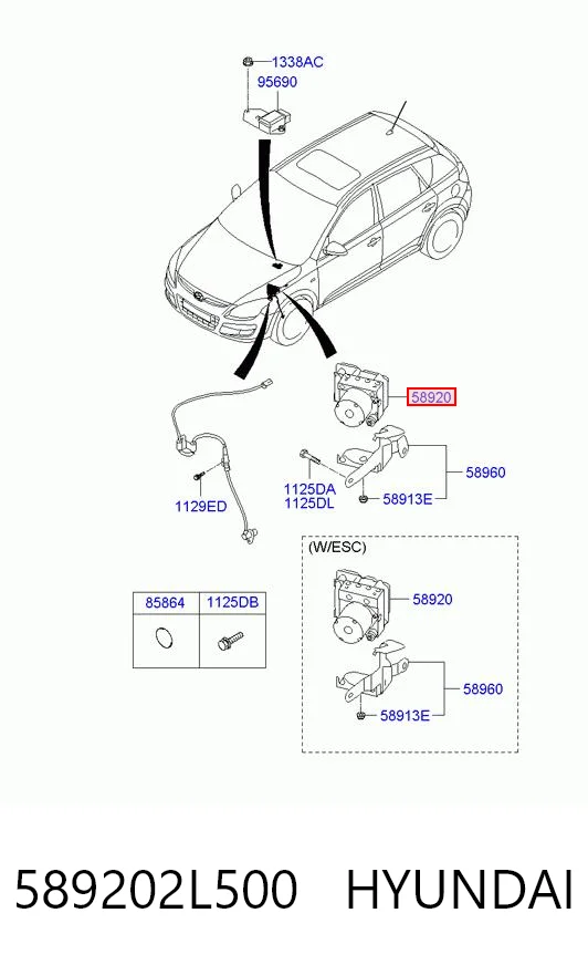 Блок АБС гідравлічний Hyundai I30 хетчбек (FD) (2007 - 2011) ціна, від 30.33 USD