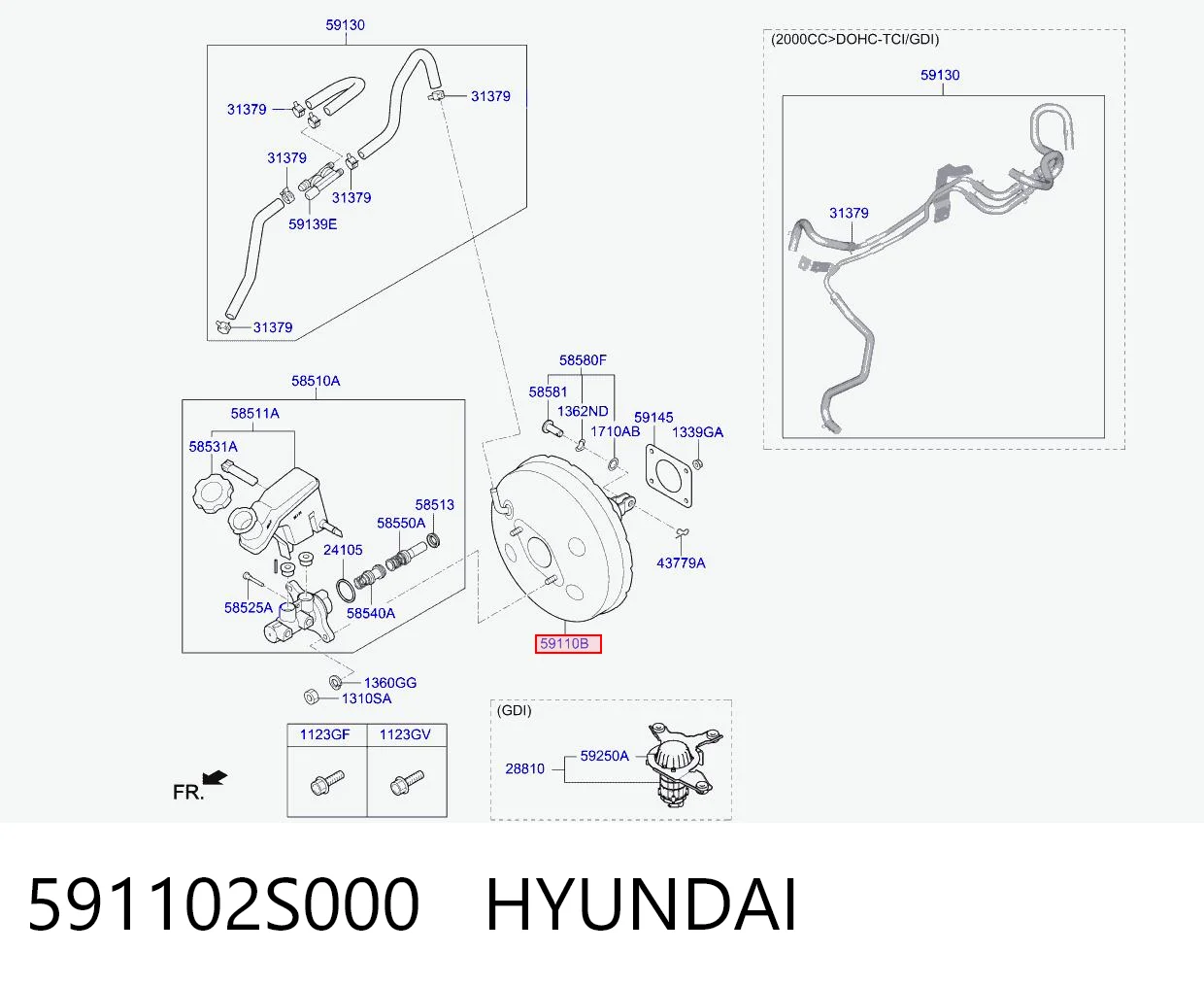 591102S000 Hyundai/Kia Підсилювач гальм вакуумний