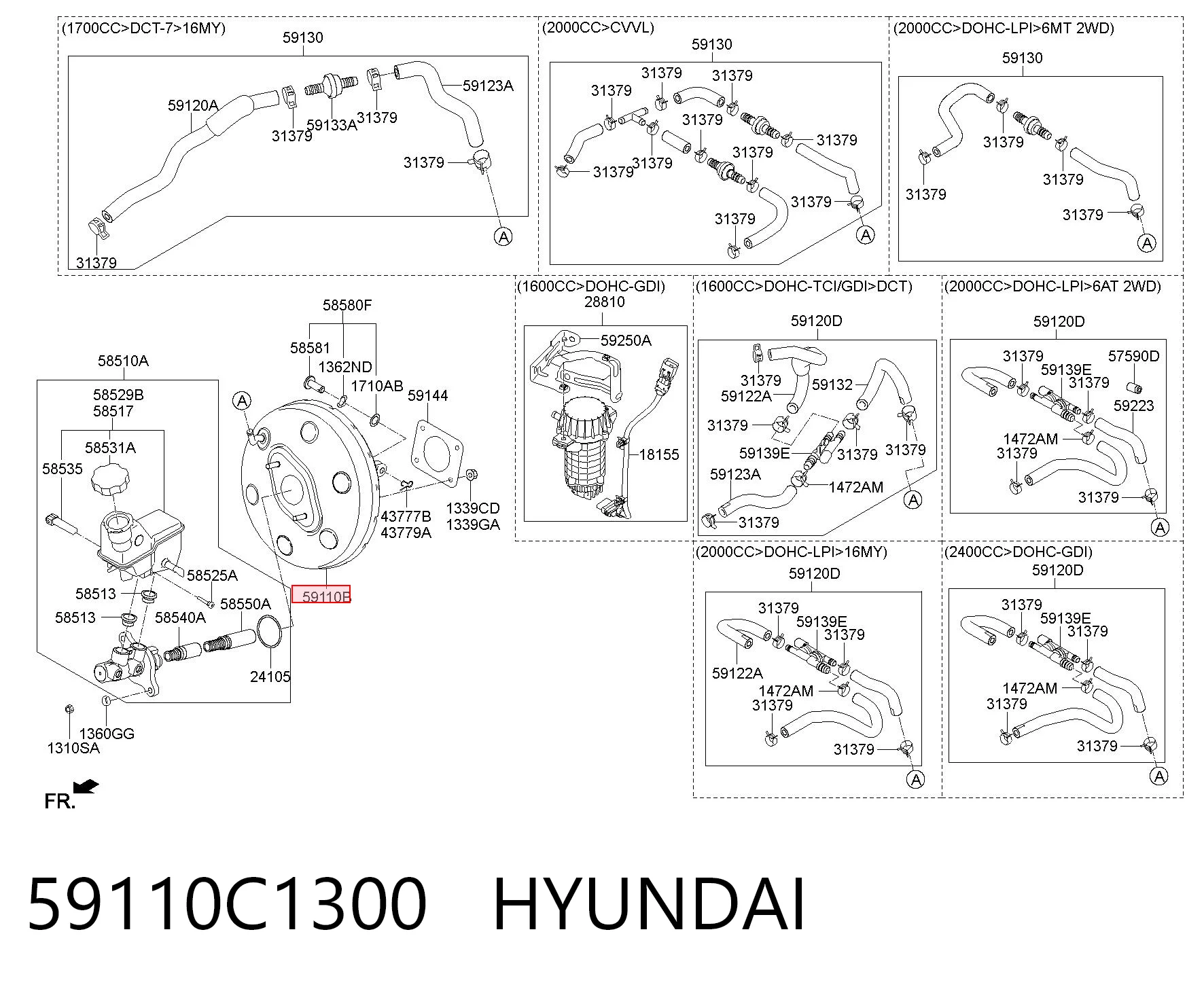 59110C1300 Hyundai/Kia Підсилювач гальм вакуумний