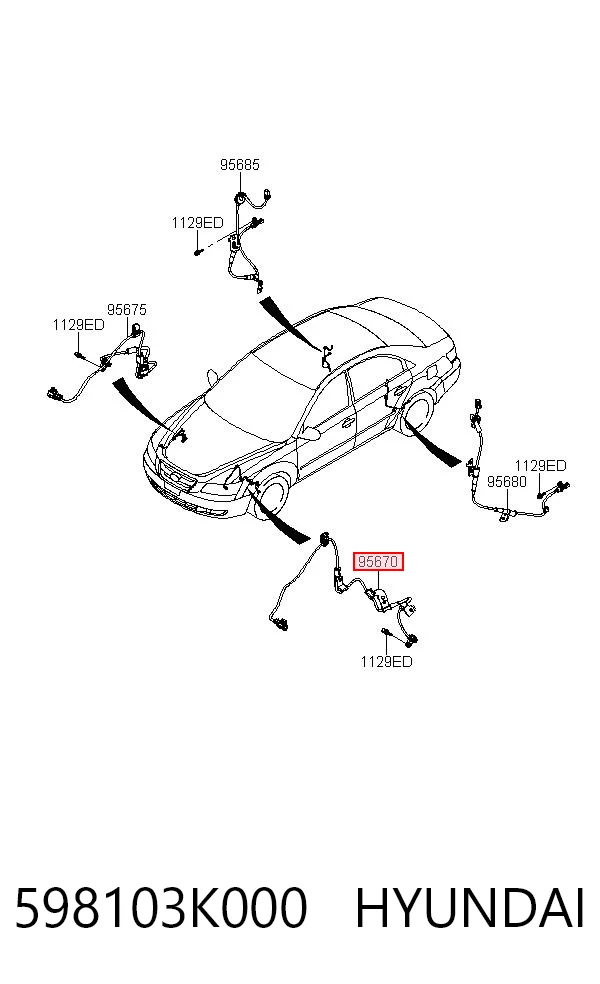 598103K000 Hyundai/Kia Датчик АБС (ABS) передній, лівий