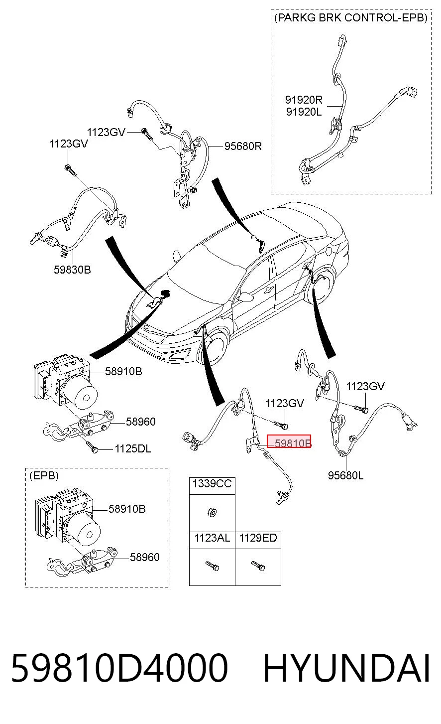 59810D4000 Hyundai/Kia Датчик ABS передній лівий
