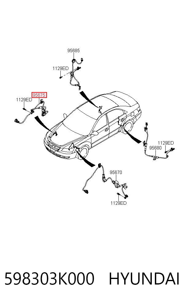 598303K000 Hyundai/Kia Датчик АБС (ABC) передній, правий