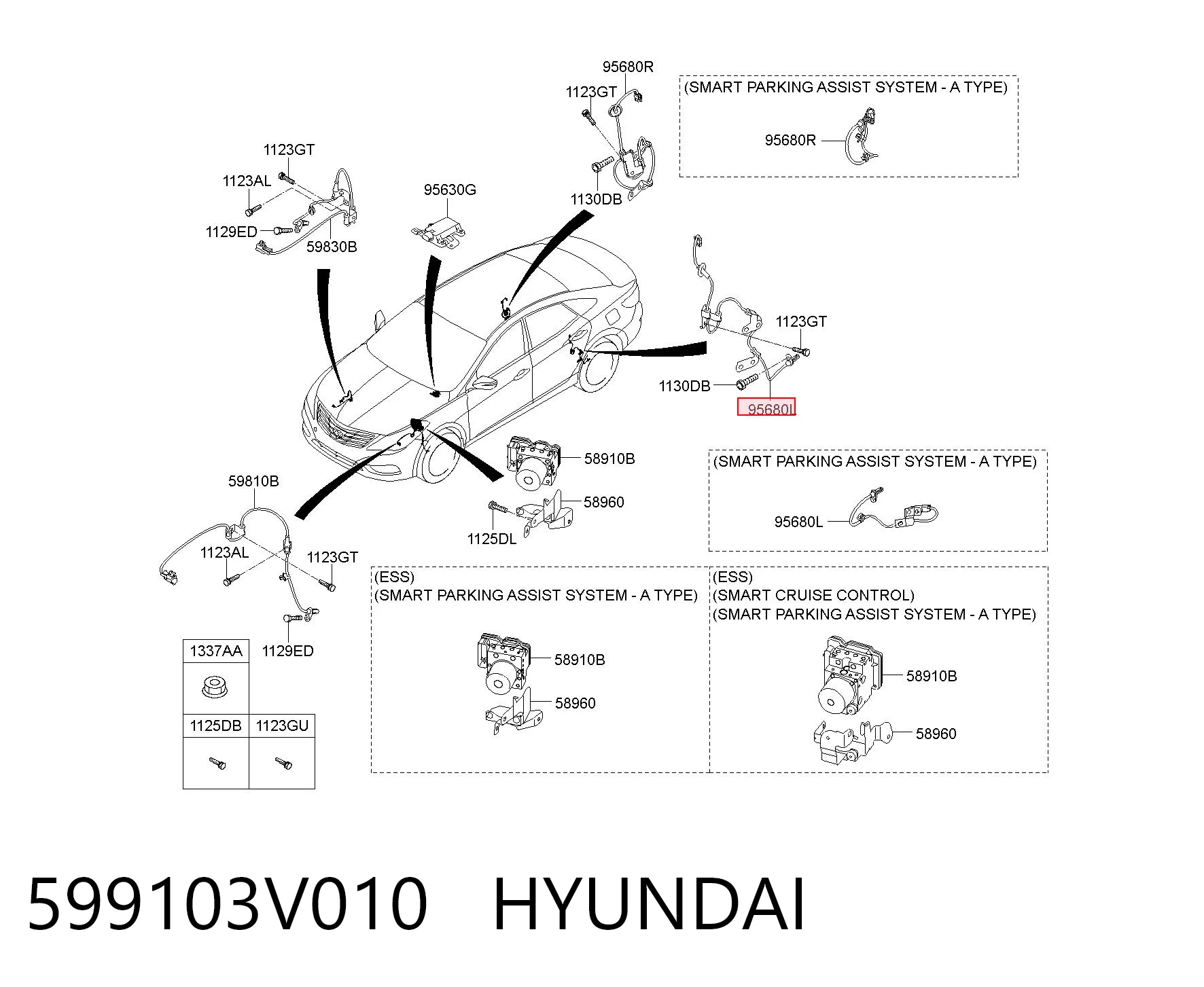 599103V010 Hyundai/Kia Датчик АБС задній лівий