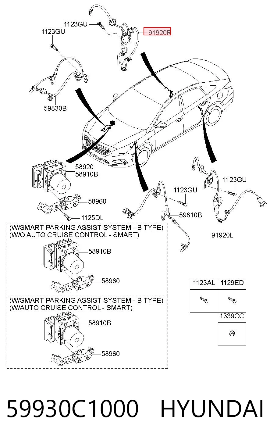 59930C1000 Hyundai/Kia Датчик ABS задній правий