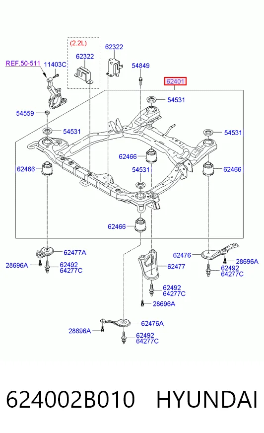 Підрамник передньої підвіски Hyundai Santa Fe II позашляховик (CM) (2006 - 2012) ціна, від 229.23 USD