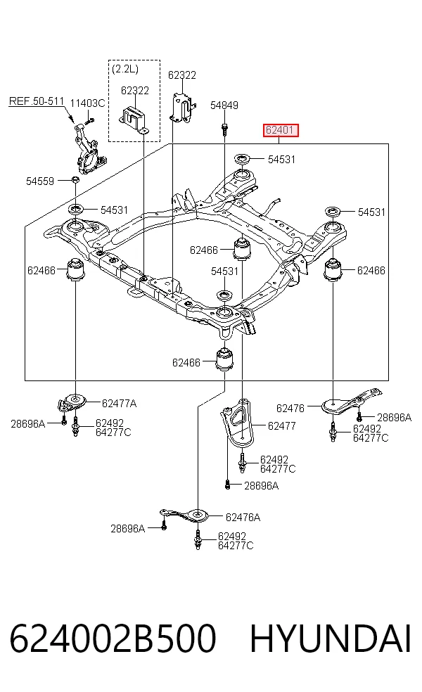 Купити Підрамник передній Hyundai Santa Fe II CM