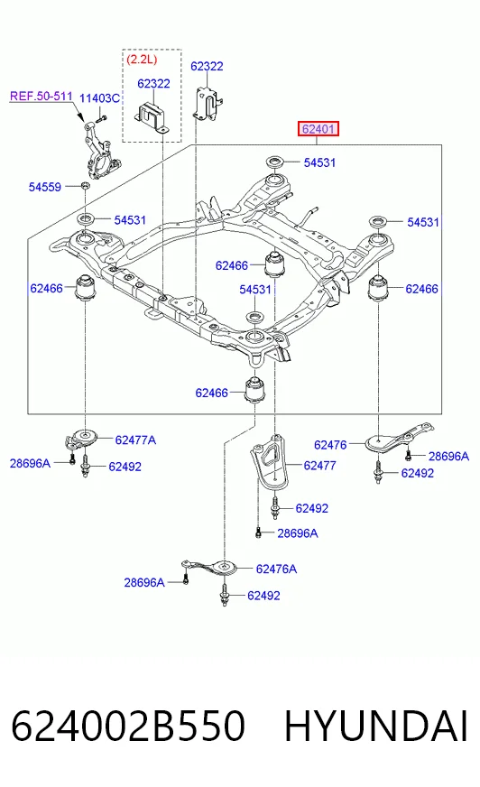  Підрамник передній Hyundai Santa Fe 2