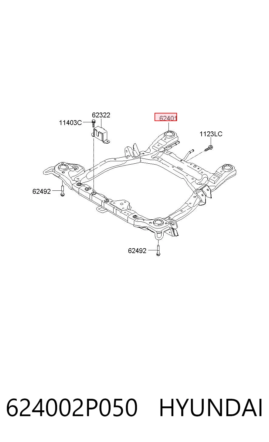 624002P050 Hyundai/Kia Передня балка