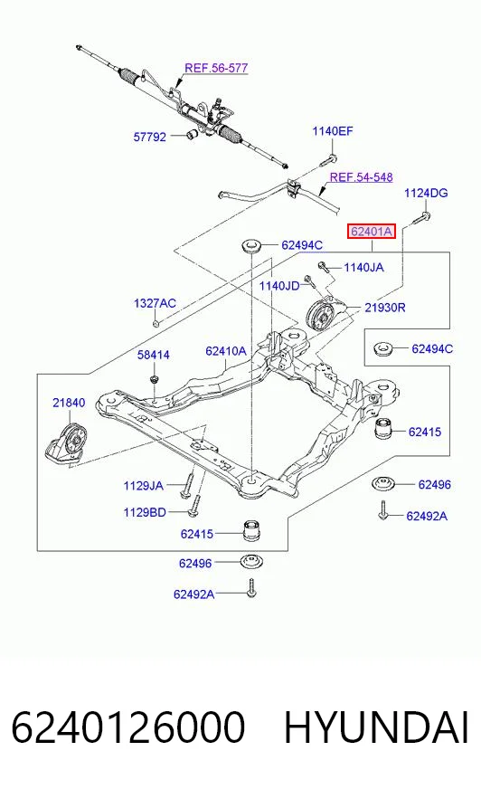Передня балка на Hyundai Santa Fe I SM