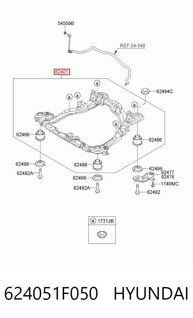 624051F050 Hyundai/Kia Передня балка
