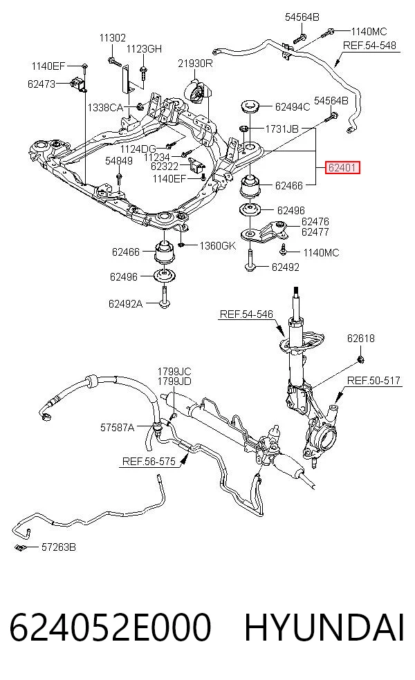 624052E000 Hyundai/Kia Передня балка