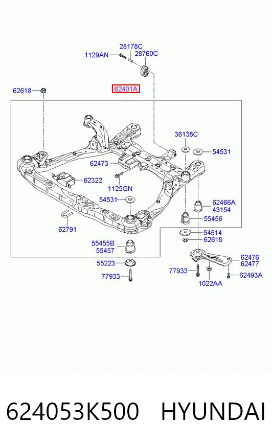 Передня балка на Hyundai Sonata V NF