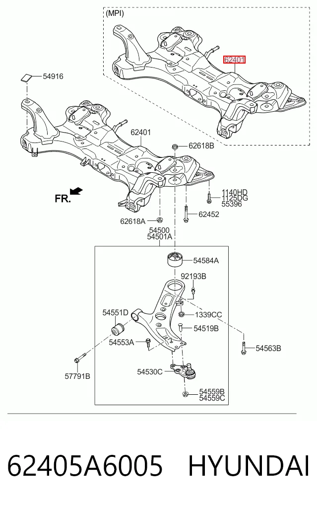 Передня балка на Hyundai I30  GDH