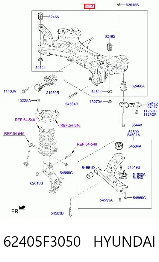 62405F3050 Hyundai/Kia Підрамник двигуна
