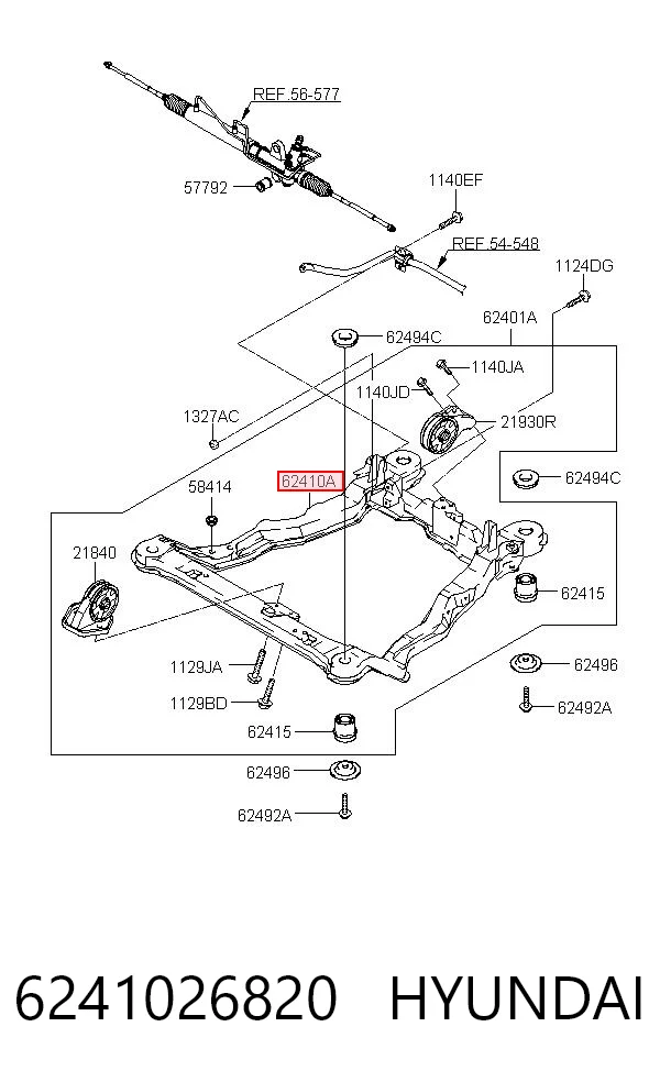 Передня балка на Hyundai Santa Fe I SM