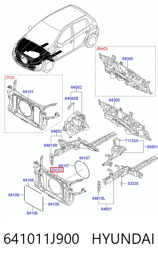 Панель передня Hyundai I20 I хетчбек (PB) (2008 - 2012) ціна, від 105.48 USD