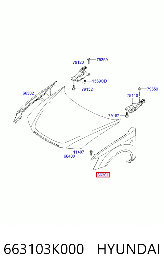 Переднє ліве крило на Hyundai Sonata V NF