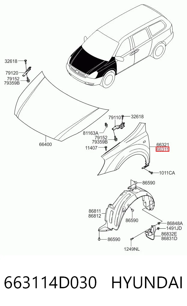 663114D030 Hyundai/Kia