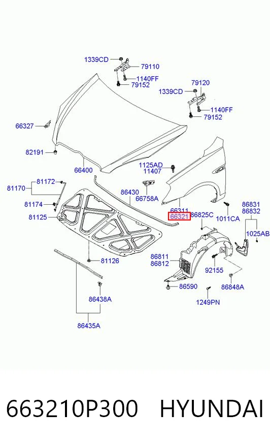 APHY3102C Amparts Крило переднє праве