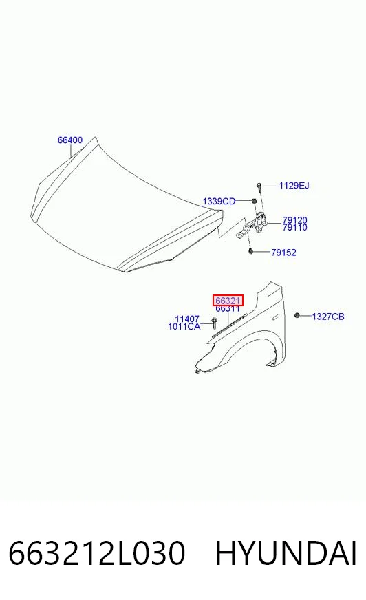 Крило переднє праве Elit KH3135312 ціна, від 41.17 USD
