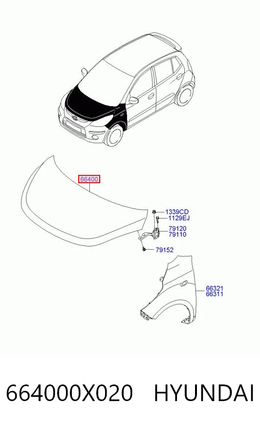 Капот на Hyundai I10  PA