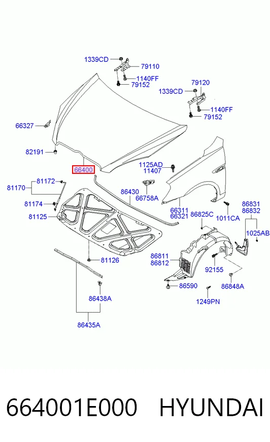 Капот Amparts APHY3103C ціна, від 136.15 USD