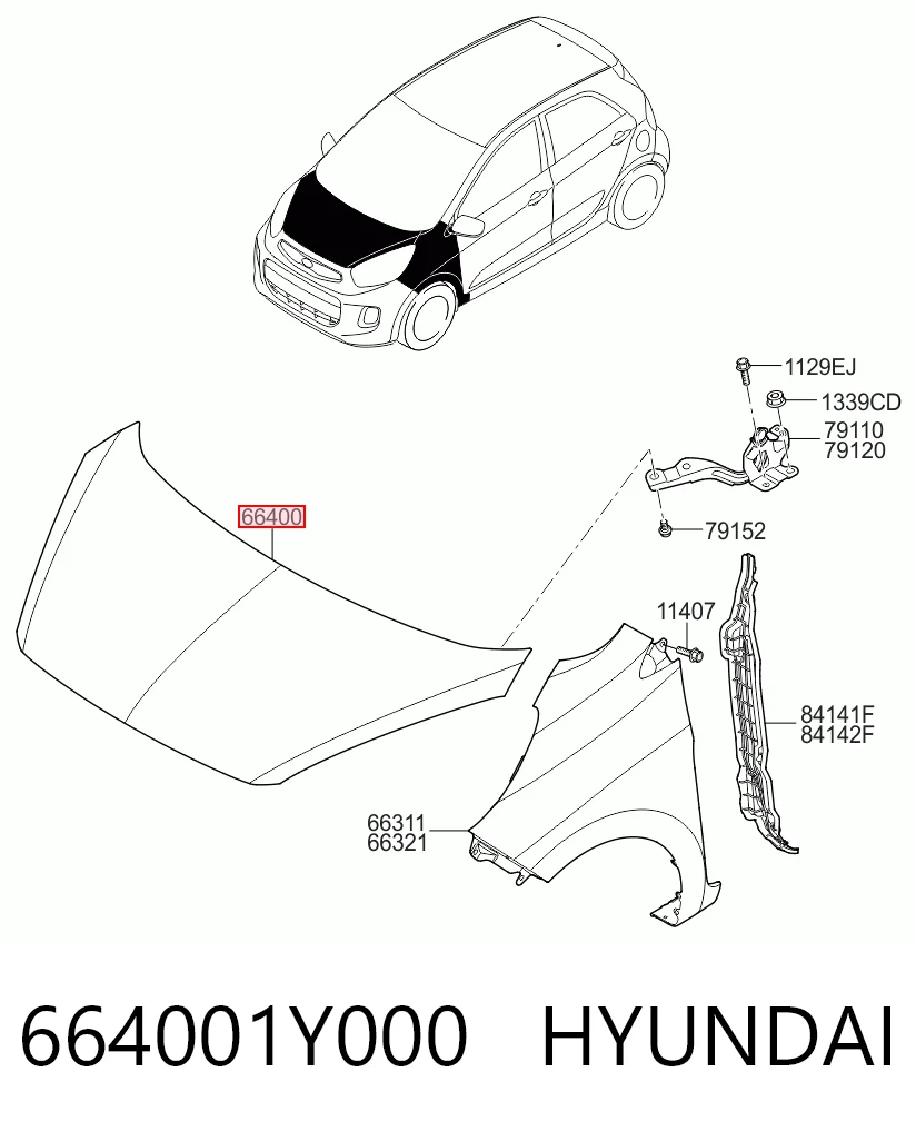Купити 41A103 Polcar Капот
