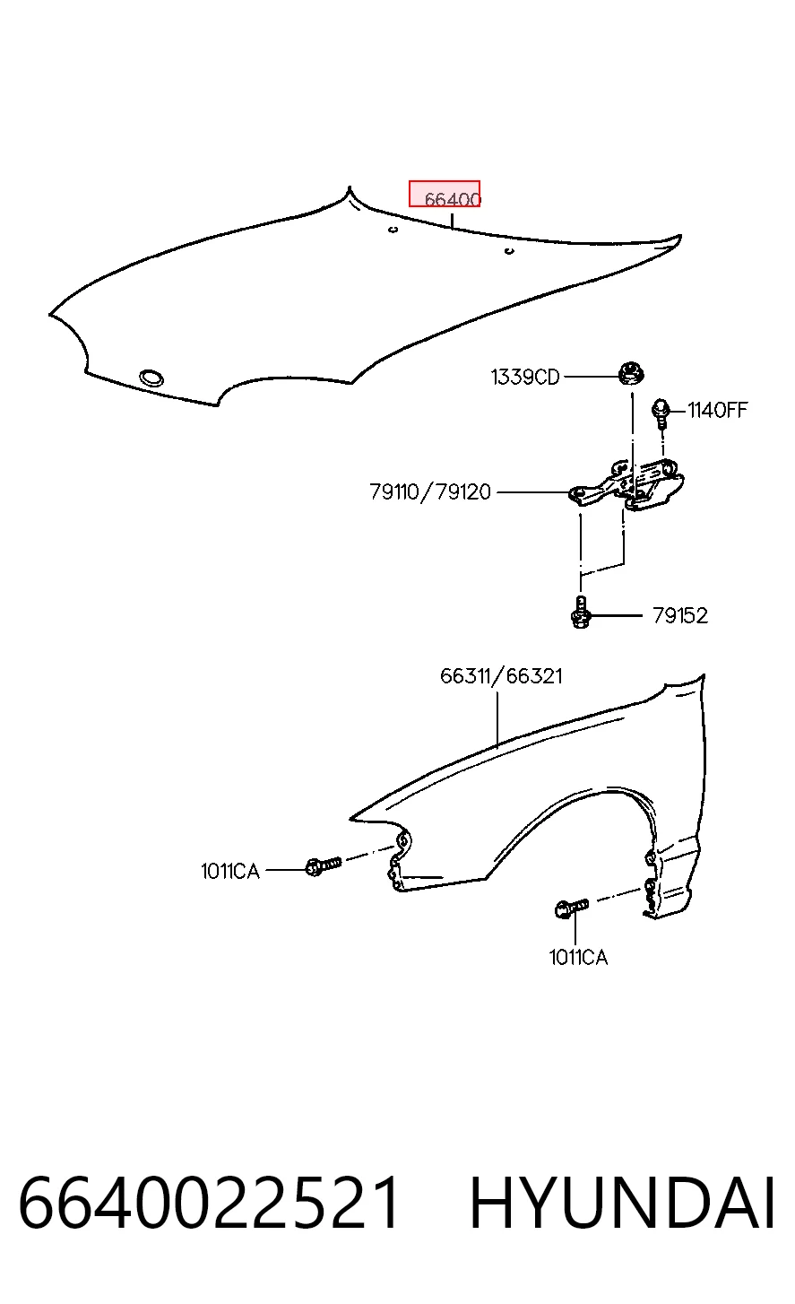 Капот Hyundai Accent I седан (1994 - 2001) ціна, від 119.19 USD