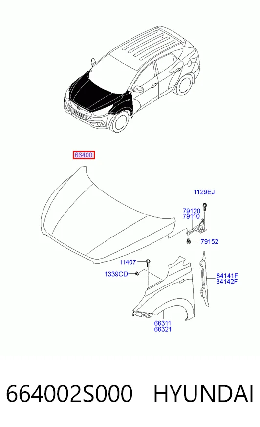 Капот на Hyundai Tucson II TM