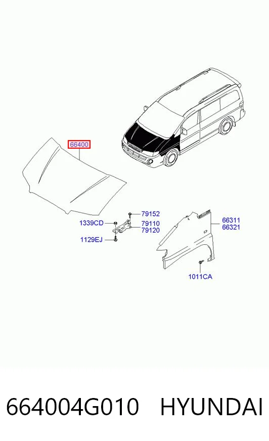 Капот на Hyundai H-1 STAREX Starex 