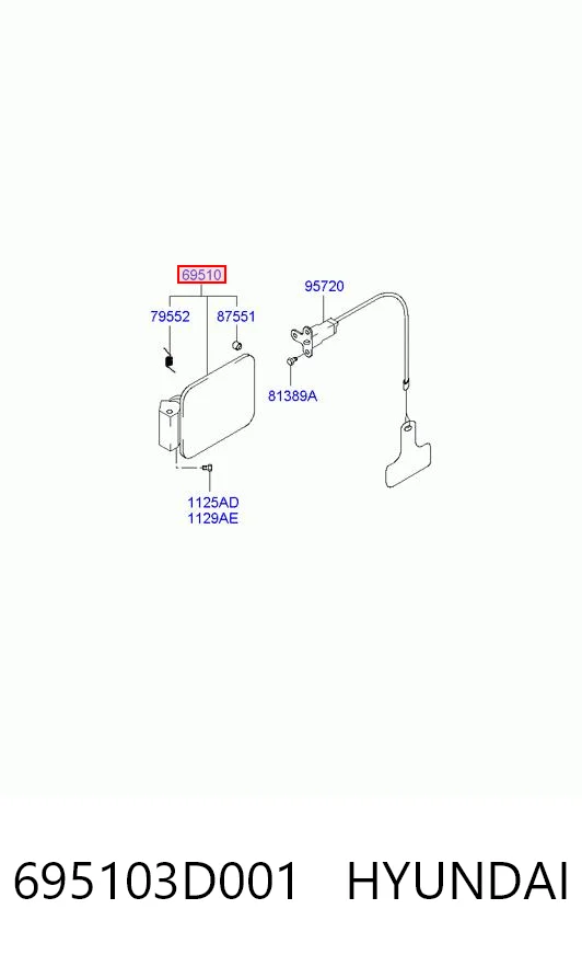 Дверцята бензобака на Hyundai Sonata IV EU4