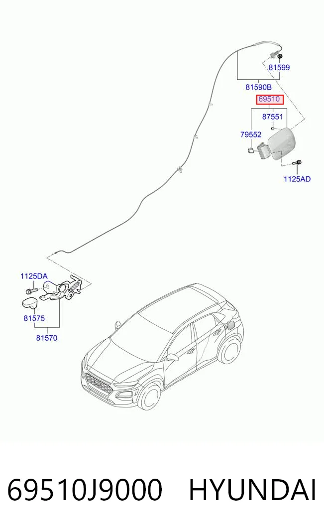 69510J9000 Hyundai/Kia Дверцята бензобака