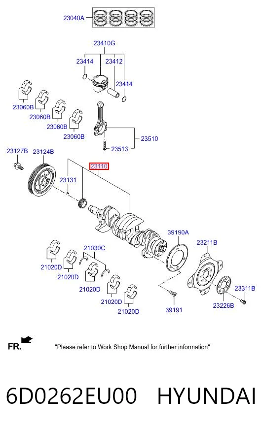 6D0262EU00 Hyundai/Kia Колінвал двигуна