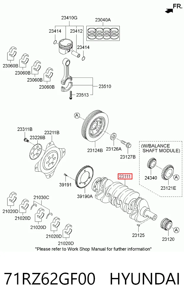 71RZ62GF00 Hyundai/Kia Колінвал двигуна