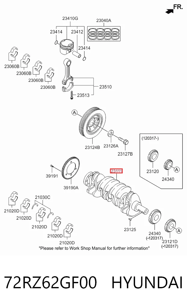 72RZ62GF00 Hyundai/Kia Колінвал двигуна