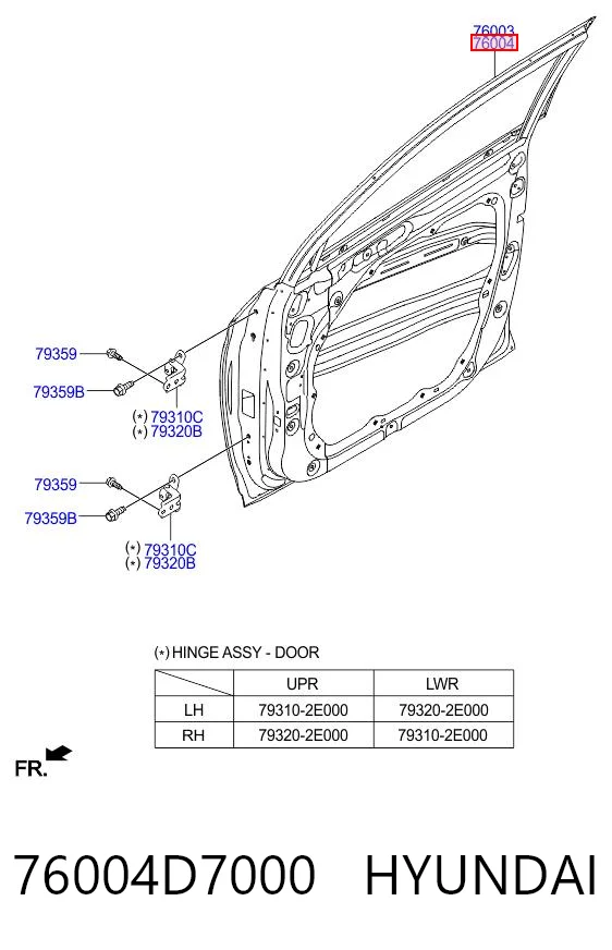 76004D7000 Hyundai/Kia