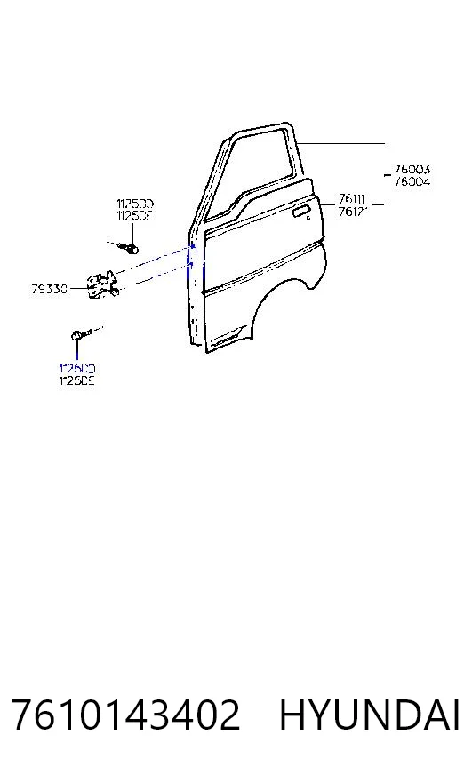 Двері передні, ліві Hyundai H100 фургон (P) (1993 - 2004) ціна, від 74.75 USD