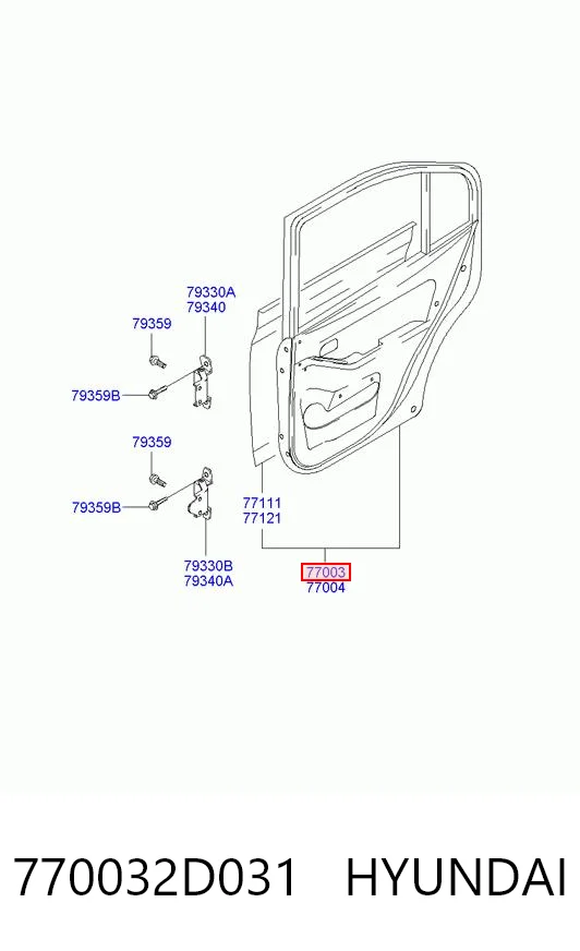 Двері пасажирськи задні ліві на Hyundai Elantra III XD