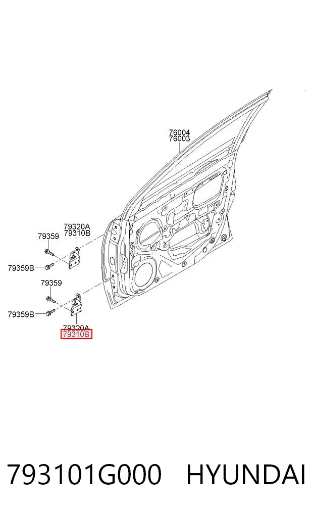 793101G000 Hyundai/Kia Петля передніх дверей, лівою