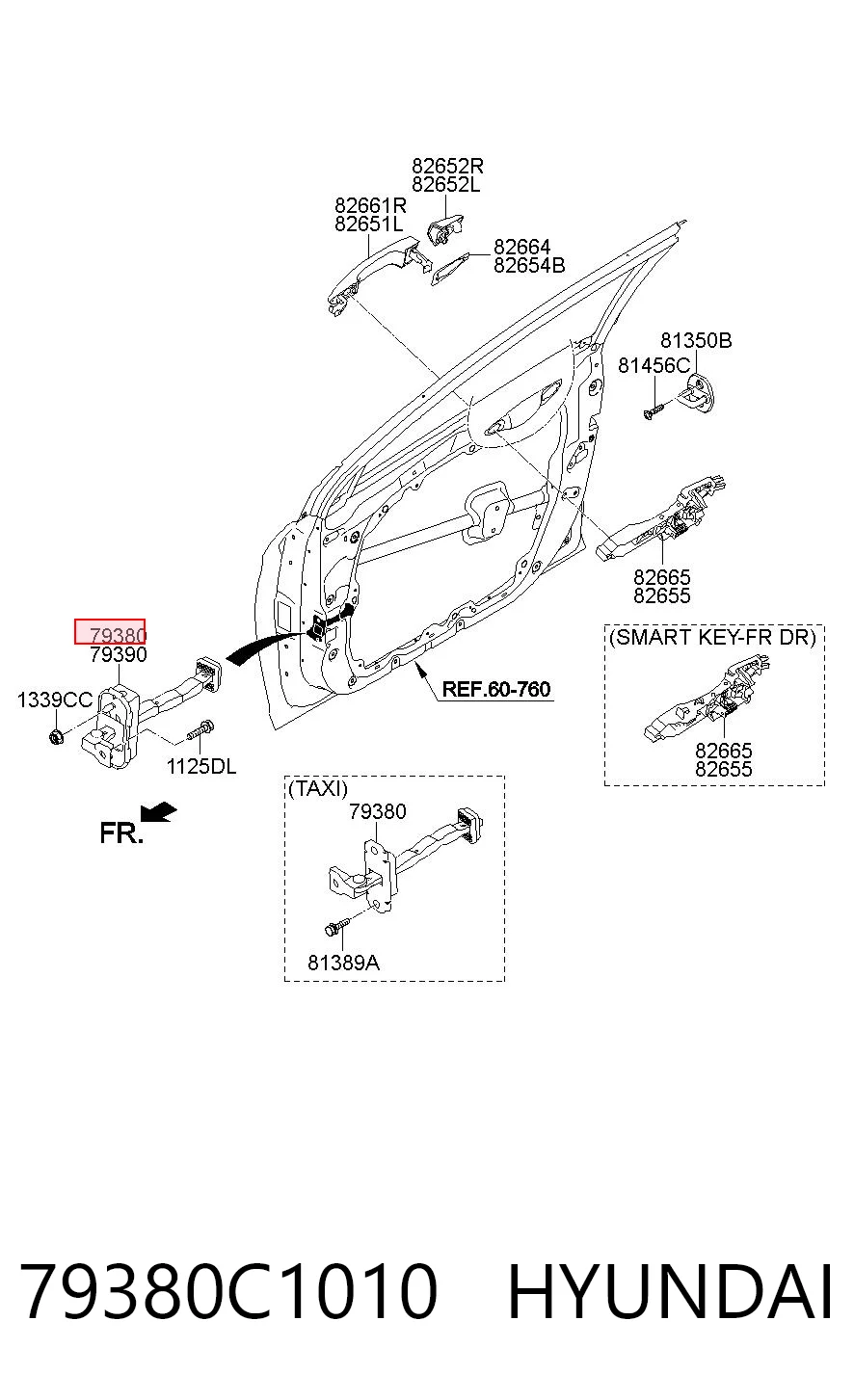 79380C1010 Hyundai/Kia Обмежувач відкриття дверей, передній лівий