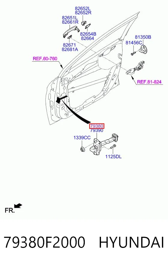 79380F2000 Hyundai/Kia Обмежувач відкриття дверей, передній лівий