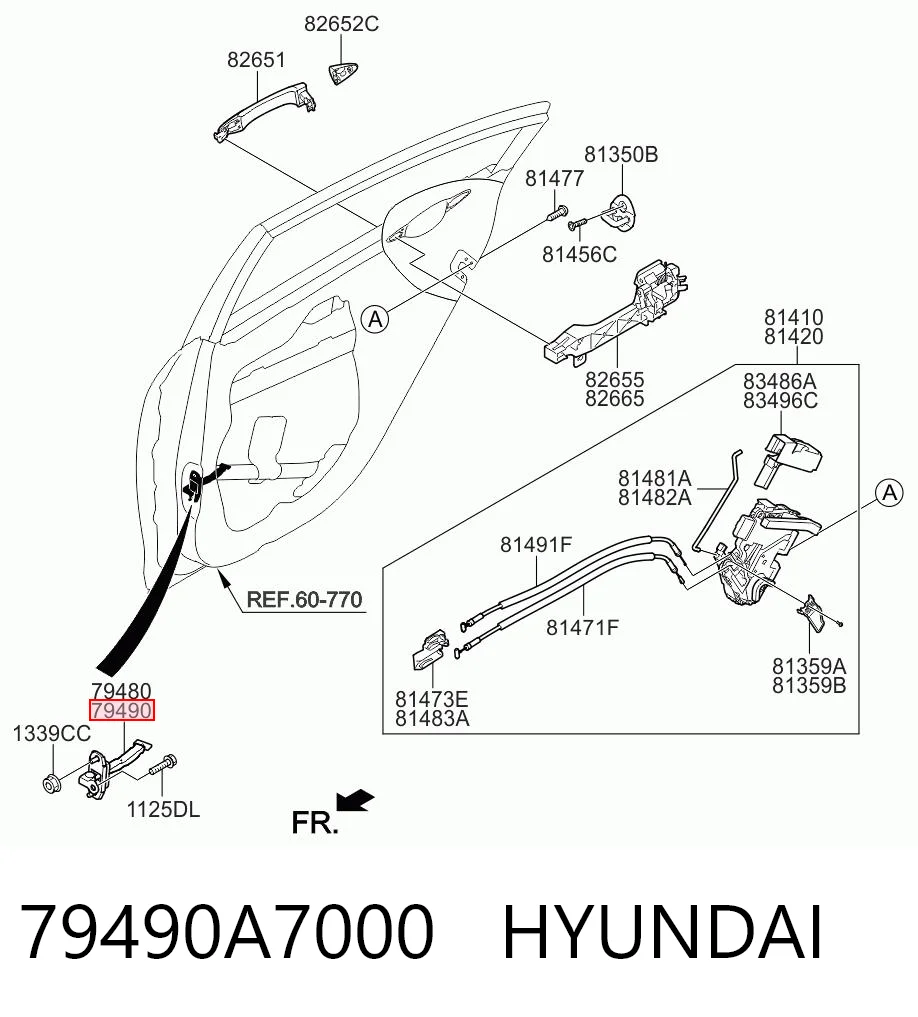 79490A7000 Hyundai/Kia Обмежувач відкриття дверей, задній правий