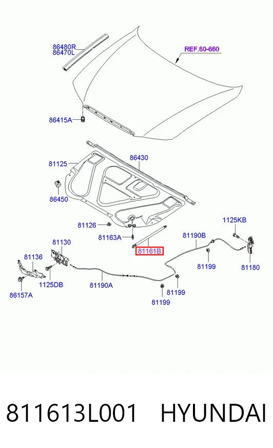 Стійка капота на Hyundai Grandeur  TG