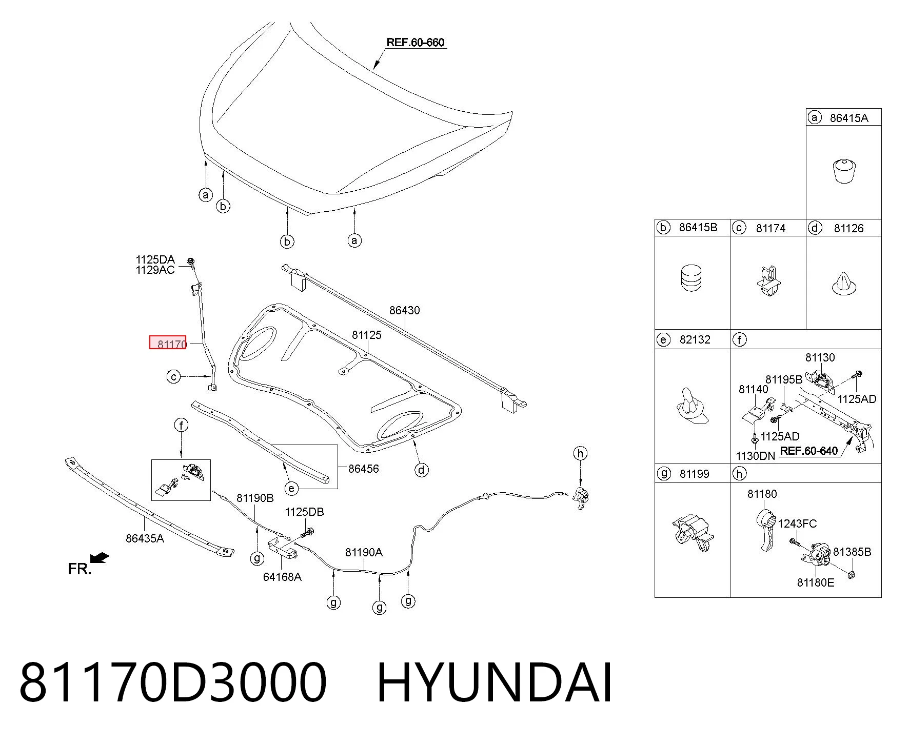 81170D3000 Hyundai/Kia Упор капоту
