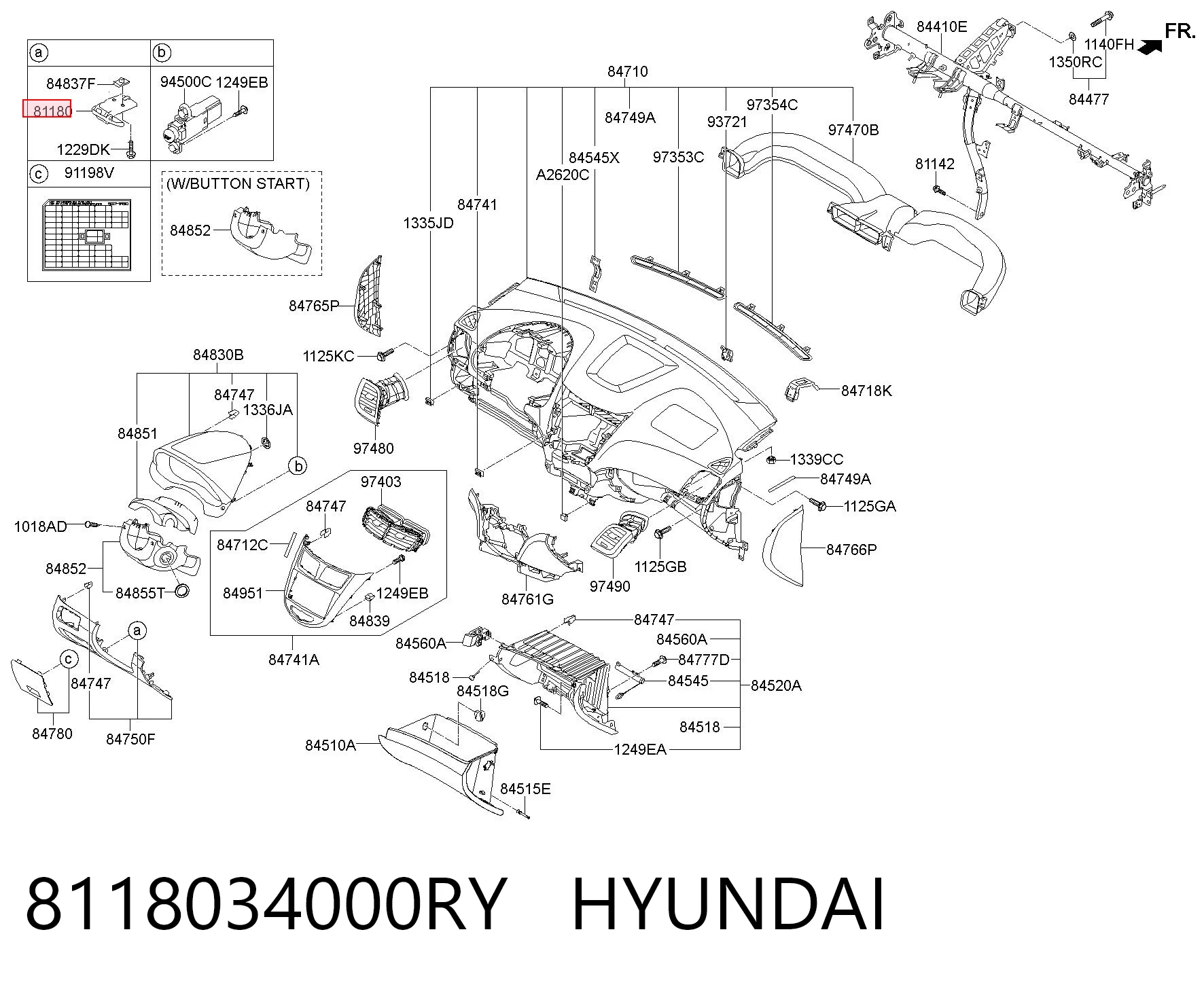 8118034000RY Hyundai/Kia Ручка відкривання капота