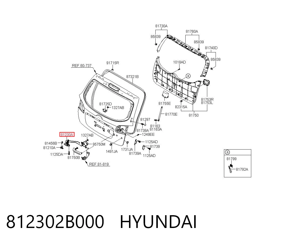 812302B000 Hyundai/Kia Замок п'ятих дверей
