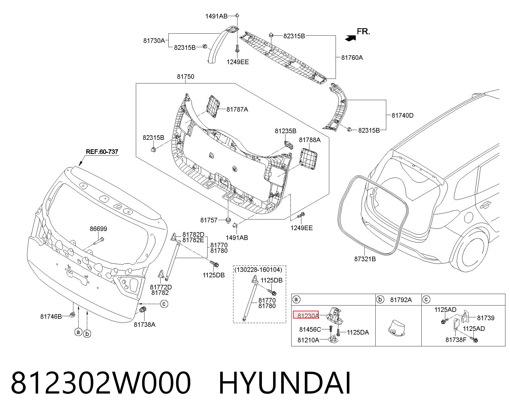 Замок дверей багажника Hyundai Santa Fe III позашляховик (DM) (2012 - 2018) ціна, від 44.34 USD