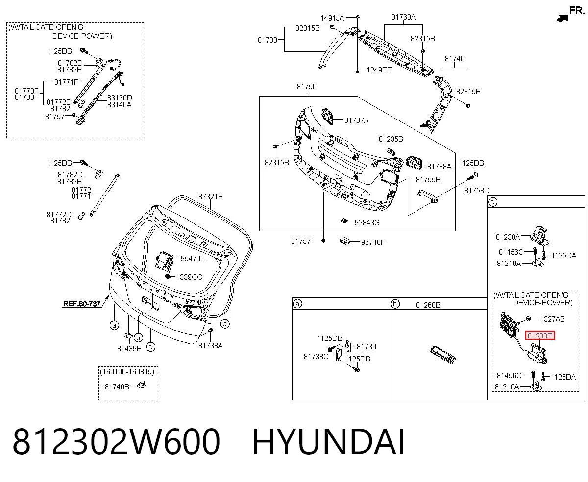 812302W600 Hyundai/Kia Замок п'ятих дверей