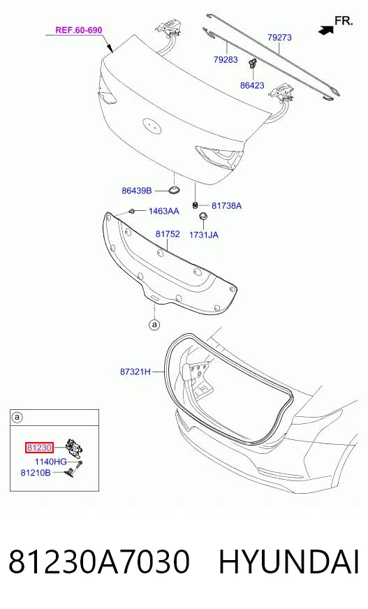 81230A7030 Hyundai/Kia Замок п'ятих дверей