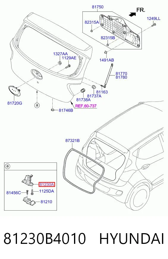 81230B4010 Hyundai/Kia Замок п'ятих дверей